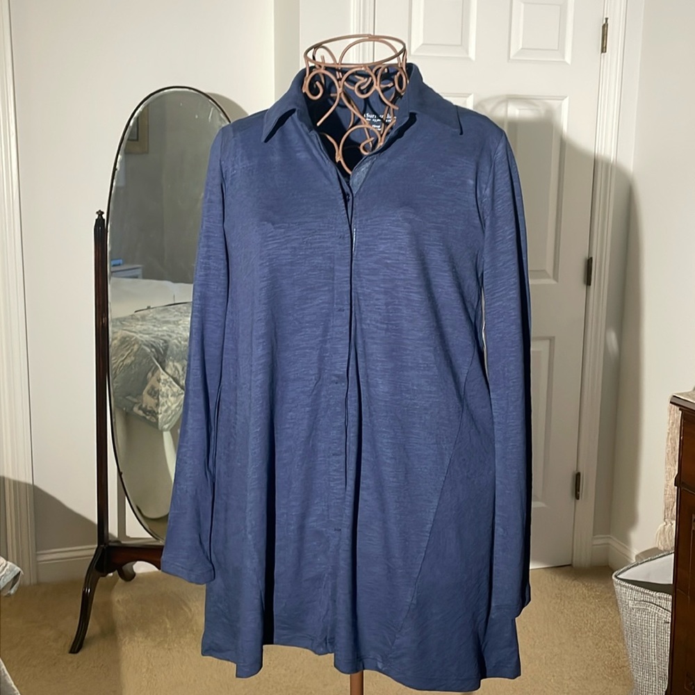 Soft surroundings navy shirt dress size XS